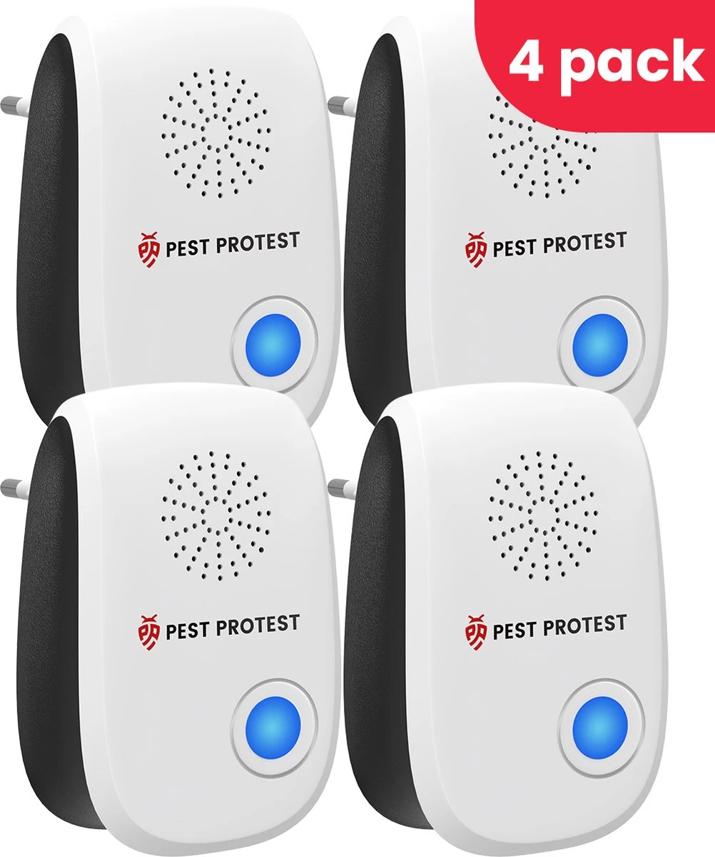4-Pack Pest Protest® Muizenverjager – Ongedierte Verjager - Repeller Met Ultrasone – Insecten Reject – Diervriendelijk Muizen Bestrijding 1 4-Pack Pest Protest® Muizenverjager – Ongedierte Verjager - Repeller Met Ultrasone – Insecten Reject – Diervriendelijk Muizen Bestrijding