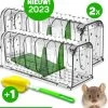 Vulpes Verjager® - Muizenval - Diervriendelijke Muizenvallen Voor Binnen & Buiten - 2 Stuks - Met Schoonmaakborstel - Muizenklem - 100% Pakkans