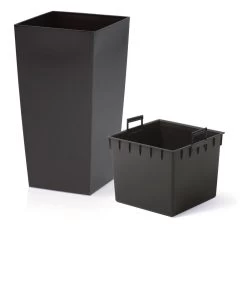 Prosperplast Kunststof Urbi Bloempot/plantenpot Met Binnenpot Antraciet 32 X 32 X 61 Cm - 21/49 Liter - Hoge Vierkante Bloempotten -Gardena Winkel 1038x1200 5