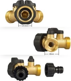 Sens Design Waterverdeler 2-weg – Messing – Past Op Europese Kranen -Gardena Winkel 1040x1200 1