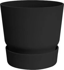Elho Greenville Rond 30 - Grote Bloempot Voor Buiten - Gemaakt Van Gereycled Plastic - Ø 29.5 X H 27.8 Cm - Living Black -Gardena Winkel 1089x1200 6