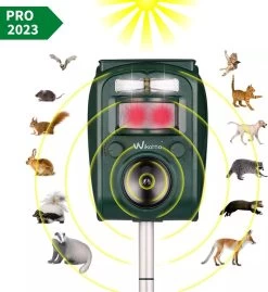 Fleau Garden Ultrasone Kattenverjager - Zonneenergie - Universele Dierenverjager - Duivenverjager - Marterverjager - Ongedierte Verjager