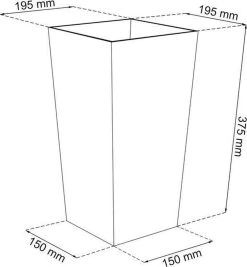 Prosperplast Kunststof Urbi Bloempot/plantenpot Met Binnenpot Antraciet 19 X 19 X 37 Cm - 5/11,4 Liter - Hoge Vierkante Bloempotten -Gardena Winkel 1112x1200 1