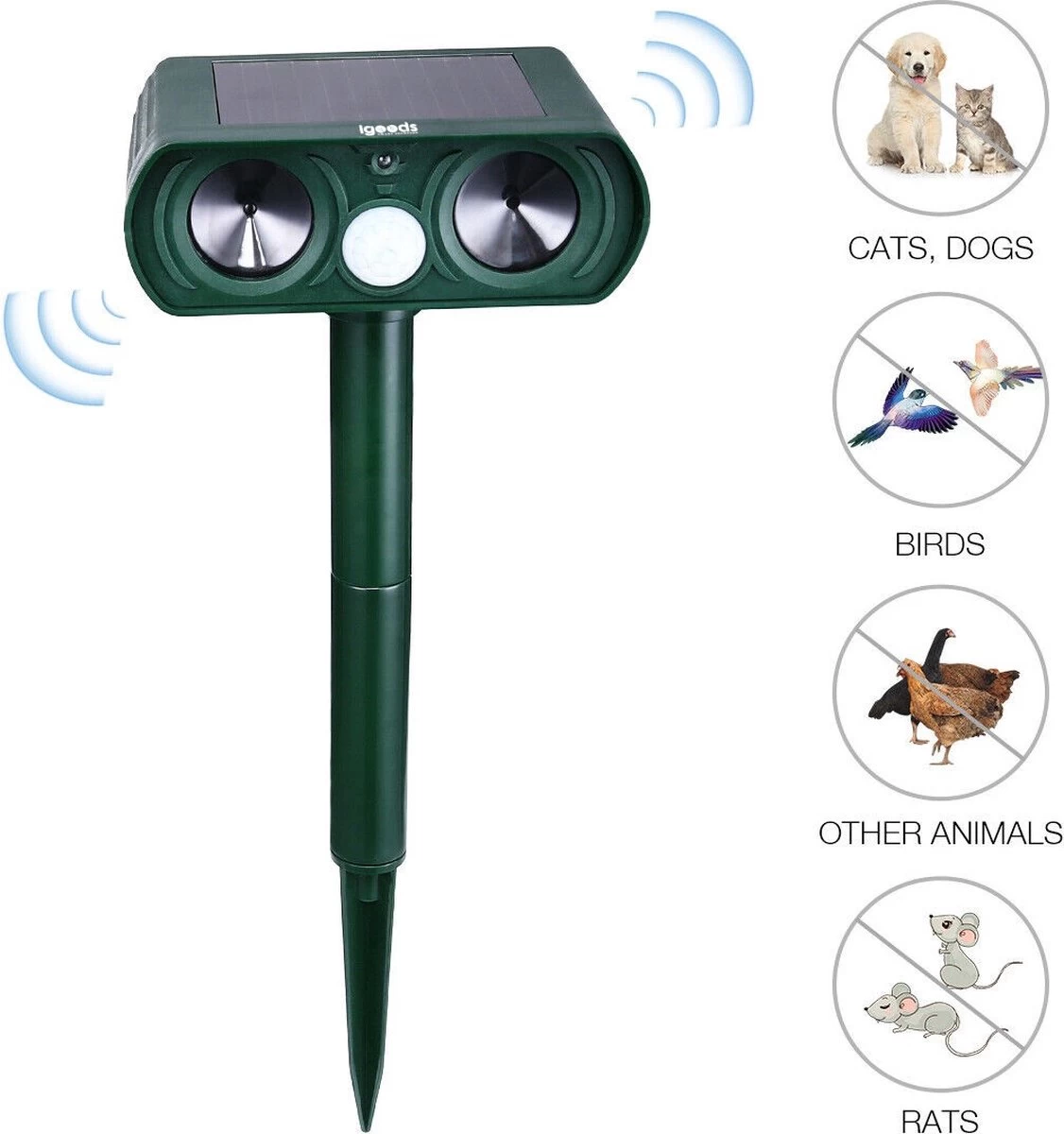 Igoods Kattenverjager Op Zonneenergie - Kattenschrik - Katten Afweermiddel 4 Igoods Kattenverjager Op Zonneenergie - Kattenschrik - Katten Afweermiddel - Afbeelding 4