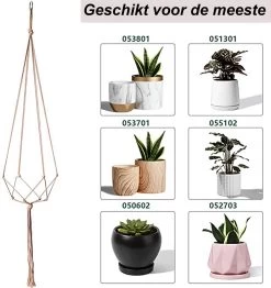 9 Stuks Jute Macrame Plantenhangers - Boho Handgeweven Katoen Hangpot Voor Binnen/Buiten - Hangende Bloempot Met Kralen - Macramé Touw/Koord Hangplant Houder - Bohemian Wandhanger Decoratie - Plant Hanger - Verticale Tuin Bloempothouder Planthanger -Gardena Winkel 1132x1200 12