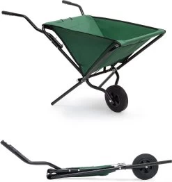 Relaxdays Kruiwagen Opvouwbaar - Inklapbare Tuinwagen - Vouwkruiwagen - Groen - 50 L -Gardena Winkel 1133x1200