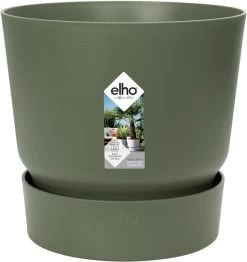 Elho Greenville Rond 30 - Grote Bloempot Voor Buiten - Gemaakt Van Gereycled Plastic - Ø 29.5 X H 27.8 Cm - Blad Groen -Gardena Winkel 1133x1200 5
