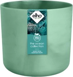 Elho The Ocean Collection Round 22cm - Bloempot Voor Binnen - 100% Gerecycled Materiaal - Gemaakt Met Zeeafval - Ø 22.3 X H 20.4 Cm - Pacifisch Groen -Gardena Winkel 1134x1200 3