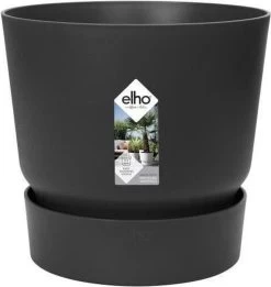 Elho Greenville Rond 30 - Grote Bloempot Voor Buiten - Gemaakt Van Gereycled Plastic - Ø 29.5 X H 27.8 Cm - Living Black -Gardena Winkel 1134x1200 9