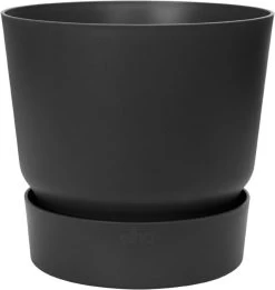 Elho Greenville Rond 40 - Grote Bloempot Voor Buiten - Gemaakt Van Gereycled Plastic - Ø 39.0 X H 36.8 Cm - Living Black