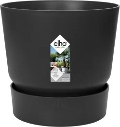 Elho Greenville Rond 40 - Grote Bloempot Voor Buiten - Gemaakt Van Gereycled Plastic - Ø 39.0 X H 36.8 Cm - Living Black -Gardena Winkel 1135x1200 6