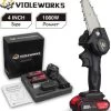 Violeworks® Accu Kettingzaag - Snoeizaag - Mini Kettingzaag - Handkettingzaag - Ook Voor Makita - Elektrische Kettingzaag - Elektrische Snoeischaar - Op Batterij - 2900 MAh - 1080W - 88V
