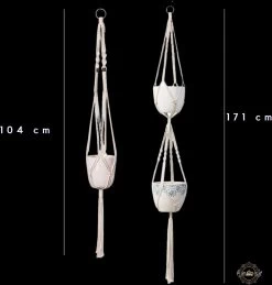 Plantenhanger Macrame Set Van 2 - Plantenhanger Met Ruimte Voor 3 Potten - Luxe Gevlochten Touw 100% Katoen - Duurzaam - Plantenbakken - Bloempotten - Macramé Stijl Hanger Voor Bloempotten - Hangpot - Fienosa -Gardena Winkel 1146x1200 6