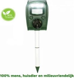 Merkloos Ultrasone Kattenverjager Op Zonne-energie - Muizenverjager - Marterverjager - Kattenschrik - Met USB Oplaadkabel - Straal Van 10 Meter