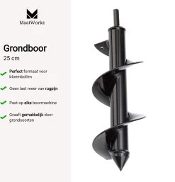 MaatWorkz - Grondboor - 25 CM - Boormachine - Bollenplanter - Moestuin - Palenboor - Boor - Tuin -Gardena Winkel 1154x1200 1