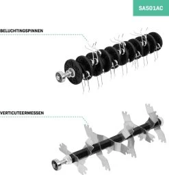VONROC Elektrische Verticuteermachine - Gazonbeluchter – 1300W – Maaibreedte 320 Mm – 4 Dieptestanden (12/9/6/3 Mm) – Incl. 35L. Opvangbak -Gardena Winkel 1160x1200