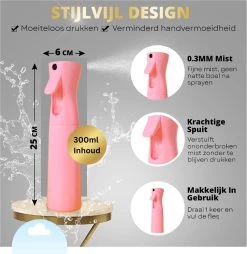 Merkloos Multifunctioneel Mist Sprayer Roze - Mist Verstuiver Water - Waterspray - Waterverstuiver Haar - Mist Sprayer - Spuitfles Haar - Plantenspuit - 300 Ml -Gardena Winkel 1166x1200 4