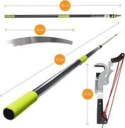 Iceberk Snoeischaar + Snoeizaag (1,45 - 3,70 M) - Telescopische Snoeischaar Voor Het Snoeien Van Bomen En Dichte Struiken Zonder Ladder -Gardena Winkel 1167x1200