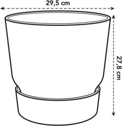Elho Greenville Rond 30 - Grote Bloempot Voor Buiten - Gemaakt Van Gereycled Plastic - Ø 29.5 X H 27.8 Cm - Blad Groen -Gardena Winkel 1168x1200 5