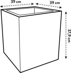 Elho Vivo Next Vierkant 40 - Plantenbak Voor Binnen & Buiten - Ø 39.0 X H 37.9 Cm - Zwart/Living Black -Gardena Winkel 1175x1200 3
