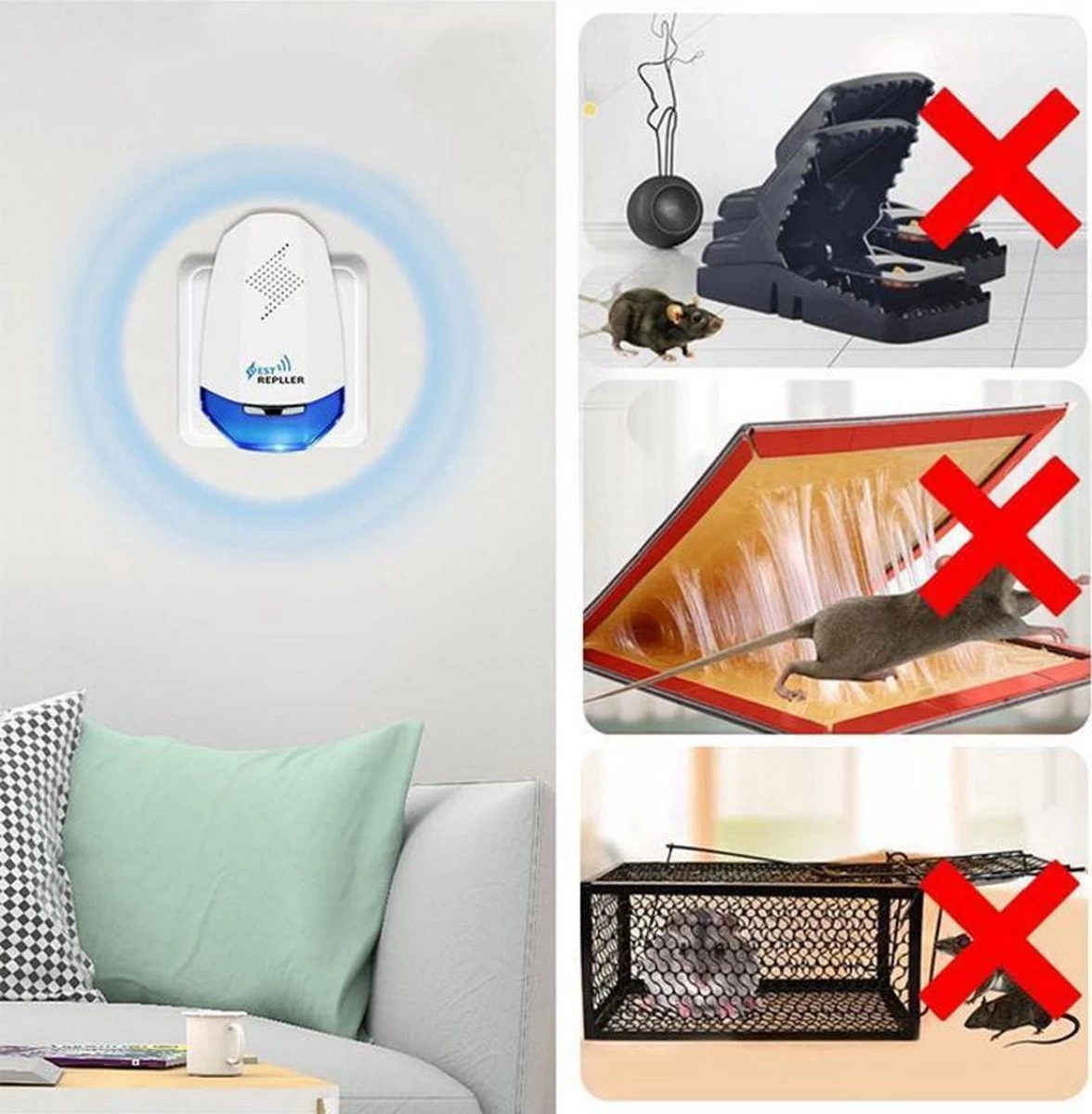 Ultrasonic Pest Repeller - Ongediertebestrijding Elektrisch - Ongedierte Verjager - Insectenverdelger - Bestrijd En Verjaagt Insecten / Muizen / Ratten / Spinnen / Mieren / Kakkerlakken / Muggen - Anti Ongedierte - Ultrasoon - Insecten Bestrijding 7 Ultrasonic Pest Repeller - Ongediertebestrijding Elektrisch - Ongedierte Verjager - Insectenverdelger - Bestrijd En Verjaagt Insecten / Muizen / Ratten / Spinnen / Mieren / Kakkerlakken / Muggen - Anti Ongedierte - Ultrasoon - Insecten Bestrijding - Afbeelding 7