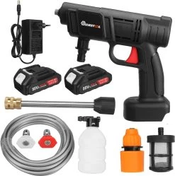Merkloos Elektrische Accu-Hogedrukreiniger - 1.2mpa - Multifunctioneel Mondstuk - Draagbaar Oplaadbaar Snoerloos - Reinigingsspuitpistool - Met Rijke Accessoires - Voor Auto, Tuin, Terras, Raam - Zwart -Gardena Winkel 1189x1200 1