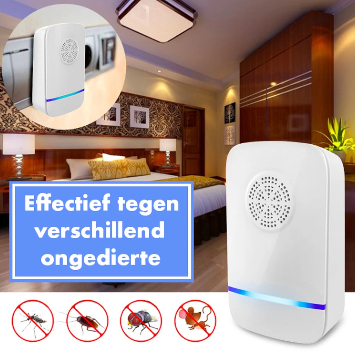 Muizenverjager Ultrasone Binnen - Ongedierte Verjager - Muizenval Voor Binnen - Wit - 2 Stuks + Ongedierte Preventieboekje 5 Muizenverjager Ultrasone Binnen - Ongedierte Verjager - Muizenval Voor Binnen - Wit - 2 Stuks + Ongedierte Preventieboekje - Afbeelding 5