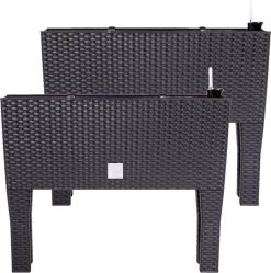 Prosperplast Kunststof Rato Plantenbak Op Poten Met Irrigatiesysteem Antraciet 80 X 33 X 62 Cm - 72 Liter - Balkonbakken/bloembakken -Gardena Winkel 1191x1200 11