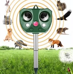 Metiva Kattenverjager - Ultrasone Verjager - Muizenverjager - Ongedierteverjager - Tuin - Diervriendelijke Ultrasone Dierenverjager Zonne Energie - Marterverjager - Katten - Kattenschrik - Waterbestendig - Honden - Dieren - Katten Verjager