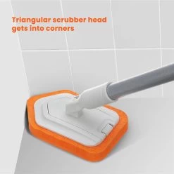 Merkloos Vloerschrobber - Bad Tegel Borstel Scrubber - Met 107cm Verstelbaar Lange - Voor Reiniging Badkamer Keuken Keramische Tegel - Oranje -Moederdag Cadeautje -Gardena Winkel 1197x1200 9