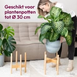Gadgy Bamboe Plantenstandaard 2 St - Plantentafel - Plantentafeltje Voor Binnen - Plantenrek - Uitschuifbaar - Hout - Ø 20 Tot 30 Cm -Gardena Winkel 1198x1200 29