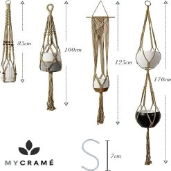 4 Stuks Luxe Jute Plantenhangers - Boho Handgeweven Katoen Hangpot Voor Binnen/Buiten - Hangende Bloempot Met Kralen - Macramé Touw/Koord Hangplant Houder - Bohemian Wandhanger Decoratie - Plant Hanger - Verticale Tuin Bloempothouder Planthanger -Gardena Winkel 1199x1200 17