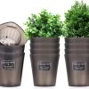 Merkloos Kruidenpot Waterreservoir Verse Kruiden Plantenpot Met Watergeefsysteem Voor Vensterbank Keuken Kruidentuin Binnen Set Van 10 Stuks Zwart
