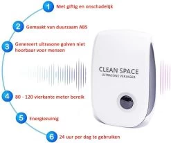Merkloos CLEAN SPACE™ Ultrasone Ongedierte Verjager - Muizenverjager - Muizengif/Rattengif Alternatief - 4 Stuks -Gardena Winkel 1200x1004 3