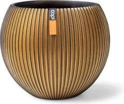 Capi Europe - Vaas Bol Groove XL - 39x33 - Goud - Bloempot Voor Binnen - Opening ⌀24 - GVGB270 -Gardena Winkel 1200x1007 6