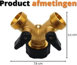 Horvitus Waterverdeler 2 Weg - Y Stuk Kraan Splitter - Voor Europese Kranen - Messing -Gardena Winkel 1200x1009 4