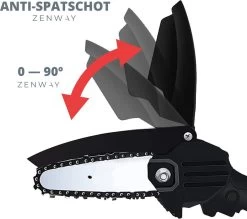 Zenway - Mini Kettingzaag - Snoeizaag - Kettingzaag - Kettingzaag Elektrisch Met 1 Accu- Inclusief Koffer - 1 Extra Accu - Zwart -Gardena Winkel 1200x1064