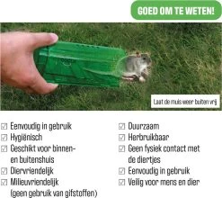 Forgoods Muizenval - Diervriendelijke Muizenvallen Voor Binnen En Buiten - 2 Stuks - Met Schoonmaakborstel - Model 2023 -Gardena Winkel 1200x1070 9