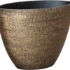 Merkloos Planter Ryan Shiny Gold 33 Cm Ovale Gouden Bloempot Voor Binnen Ovaal