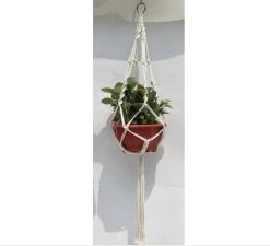 Merkloos Plantenhanger Macramé - Luxe Gevlochten Touw Katoen - 1 Stuk - Plantenpot Ophangen - Planthanger -Gardena Winkel 1200x1095 2