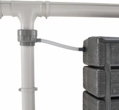 Regenton Muurtank, Grandval 300L, Antraciet Kunststof, Imitatiehout, Met Gootaansluitset Inbegrepen -Gardena Winkel 1200x1102 1