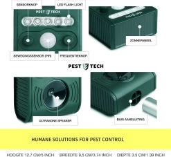 Pest-Tech PT-221 | Ultrasone Kattenverjager Op Zonneenergie | Kattenschrik | Marterverjager | Dierenverjager | Kattenafweermiddel | Ongedierte Verjager - Met USB Oplaadkabel -Gardena Winkel 1200x1104 6