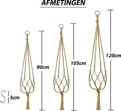 9 Stuks Jute Macrame Plantenhangers - Boho Handgeweven Katoen Hangpot Voor Binnen/Buiten - Hangende Bloempot Met Kralen - Macramé Touw/Koord Hangplant Houder - Bohemian Wandhanger Decoratie - Plant Hanger - Verticale Tuin Bloempothouder Planthanger -Gardena Winkel 1200x1106 1