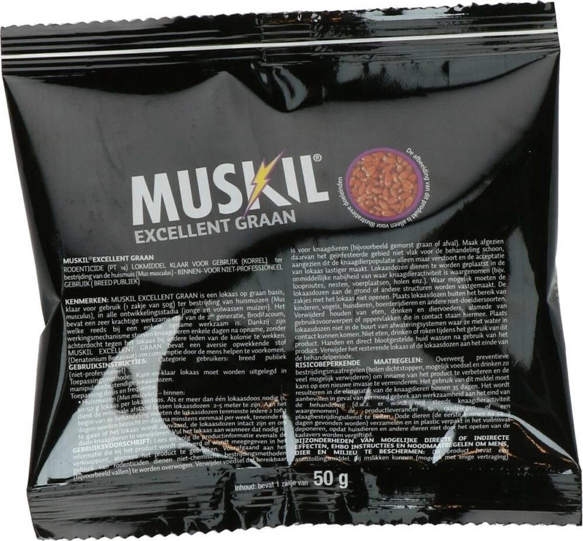 Muskil Excellent Graan Muis Sachet - Vergif Ter Bestrijding Van Muizen Binnenshuis Op Basis Van De Sterke Werkzame Stof Brodifacoum - Snel En Effectief - 50 Gram 1 Muskil Excellent Graan Muis Sachet - Vergif Ter Bestrijding Van Muizen Binnenshuis Op Basis Van De Sterke Werkzame Stof Brodifacoum - Snel En Effectief - 50 Gram