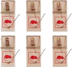 Merkloos Houten Muizenvallen 6 Stuks - Muizenklemmen - Voor Binnen En Buiten - 100% Pakkans - Muizenverjager - Zonder Muizengif