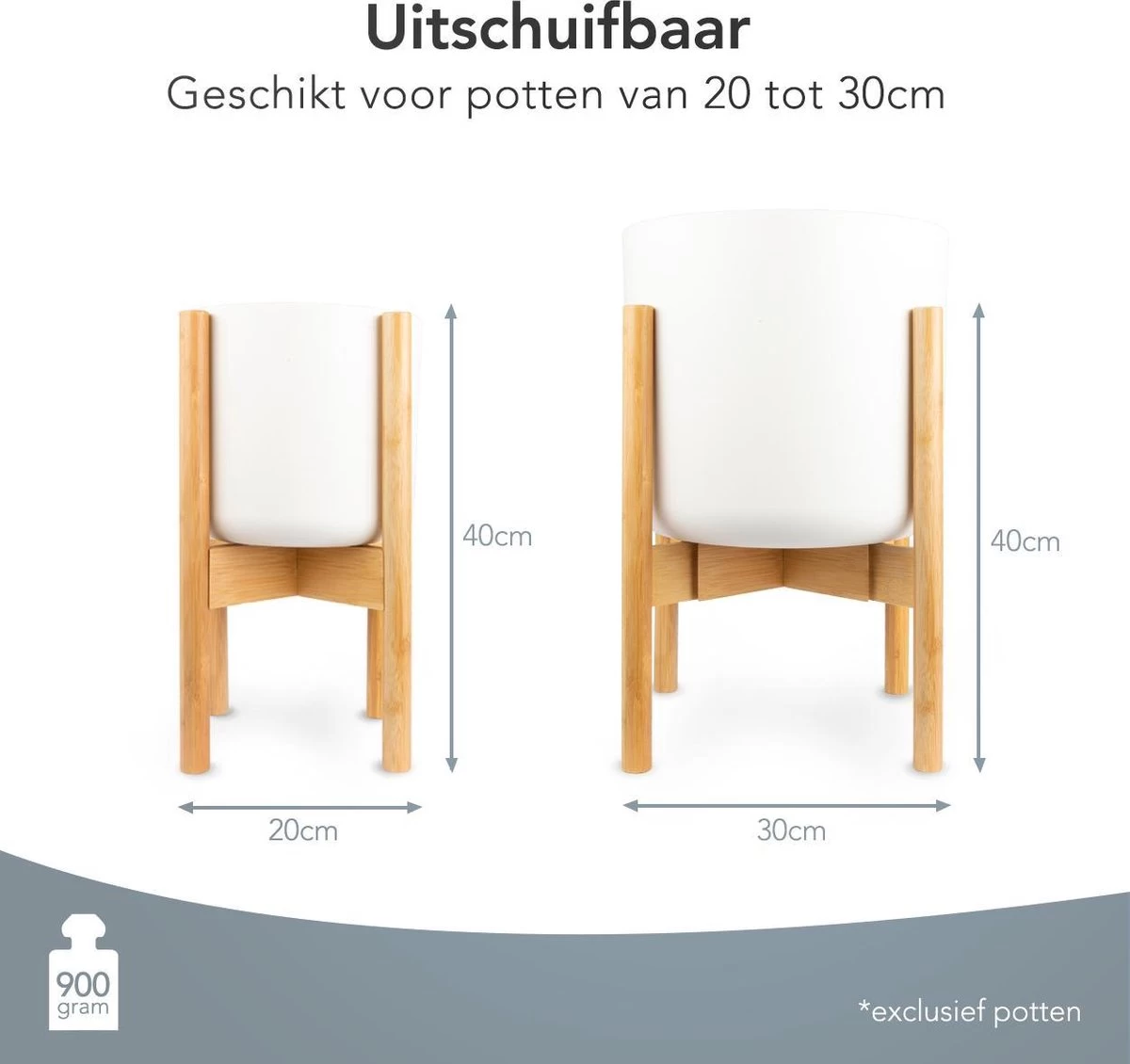 LifeGoods Planten Standaard - Uitschuifbare Bloempothouder - 20 Tot 30 Cm - Licht Bamboe 7 LifeGoods Planten Standaard - Uitschuifbare Bloempothouder - 20 Tot 30 Cm - Licht Bamboe - Afbeelding 7