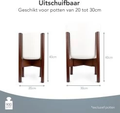 LifeGoods Planten Standaard - Uitschuifbare Bloempothouder - 20 Tot 30 Cm - Donker Bamboe -Gardena Winkel 1200x1130 9