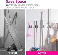 BOTC Bezemhouder - 4 Stuks - RVS - Bezem Ophangsysteem - Bezem Houder - Tuingereedschap - Zwart -Gardena Winkel 1200x1134 3