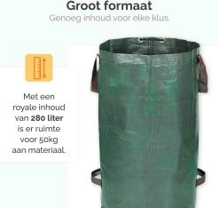 Goliving Tuinafvalzak - Set Van 2- Tuinafvalzakken Opvouwbaar - Tuinzak - Tuinafvalemmer - 2x 280 Liter - Groen -Gardena Winkel 1200x1136