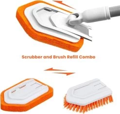 Merkloos Vloerschrobber - Bad Tegel Borstel Scrubber - Met 107cm Verstelbaar Lange - Voor Reiniging Badkamer Keuken Keramische Tegel - Oranje -Moederdag Cadeautje -Gardena Winkel 1200x1138 2